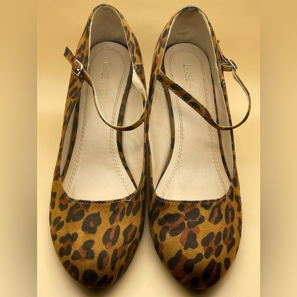 Chase + Chloe Shoes - Chase & Chloe Emmy Mary Jane Wedge Pump
LEOPARD, Size 10, Preowned condition